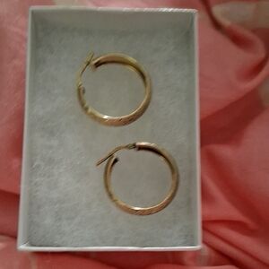 Elegant Goldtone  Hoop Earrings. Vintage Fair Condition
